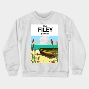 Filey Yorkshire Beach travel poster Crewneck Sweatshirt